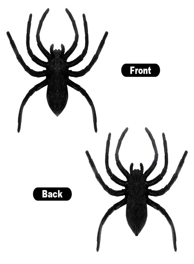 Luktastic Plastic Spiders, Spiders Halloween Decorations, Halloween Spider, Fake Spiders, 8PCS Black Large Spider Web Decoration, Realistic Prank Props Scare Fun Practical Surprise Joke Toys, 3.9 x 3.7 Inches - Image 3